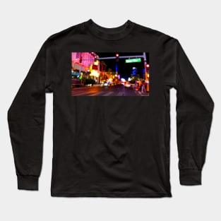 Night Drive Neon Blur Las Vegas 1 Long Sleeve T-Shirt